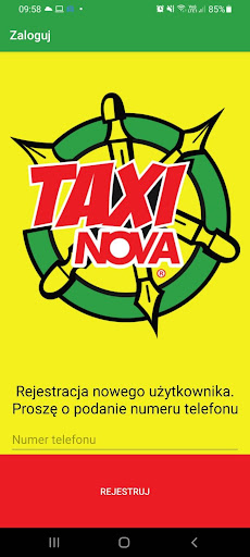 Android application Taxi Nova Tomaszów Lubelski screenshort