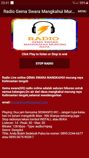 Radio Gema Swara Mangkahui Screen 2