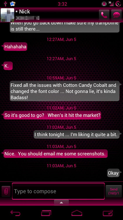 GO SMS Pro Cotton Candy Cobalt - 1.3 - (Android)