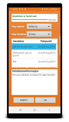 Android application SCAT Kystverket - Oil spill screenshort
