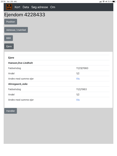 VisEjendom Screen 2