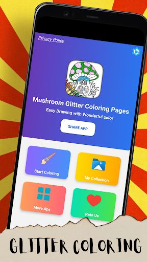 Mushroom Coloring Page Screen 3
