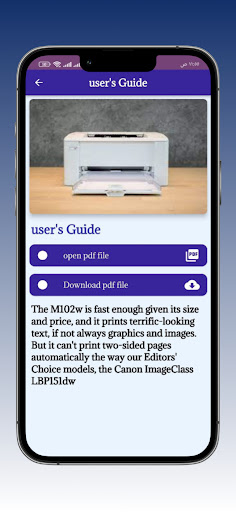 Android application HP LaserJet Pro M102w Guide screenshort