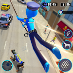 Cover Image of Скачать Flying Stickman Dog Crime Game  APK