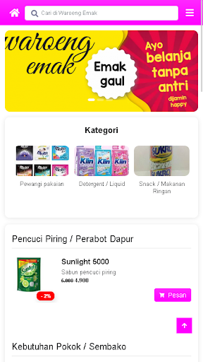 Android application Waroeng Emak screenshort