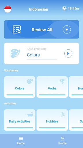 Android application Learn Indonesian Vocabulary wi screenshort