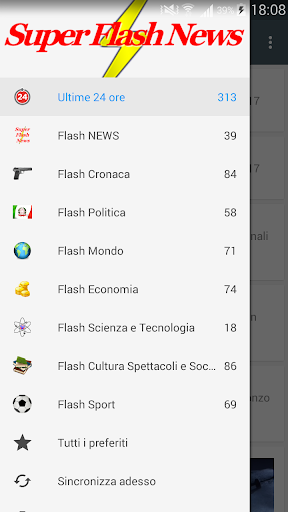 Android application Super Flash News screenshort