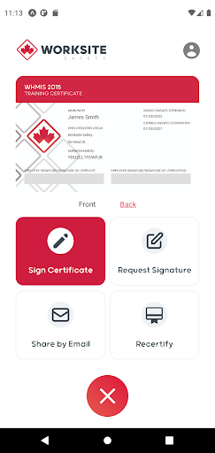 Android application Wallet by Worksite Safety screenshort
