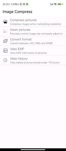 Android application Image Compress - resize photo screenshort