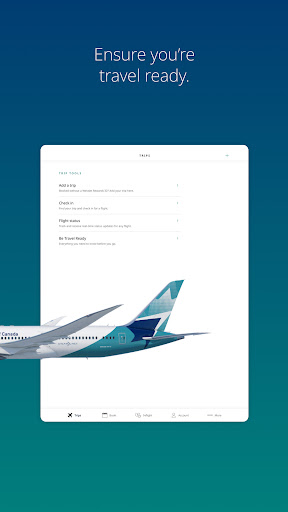 Screenshot of WestJet