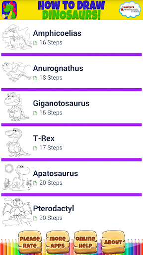 Android application Learn to Draw Cartoons & Dinos screenshort