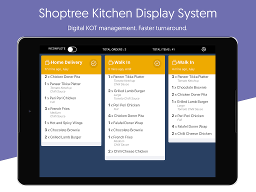 Android application Shoptree KDS screenshort