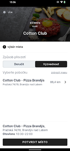 Android application Cotton Club - Pizza Brandýs screenshort