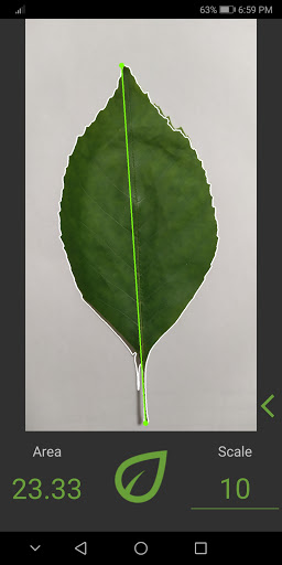 Android application LeafArea screenshort