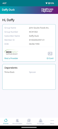 MyHCH Screen 2