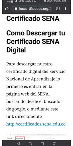Android application Certificados SENA screenshort