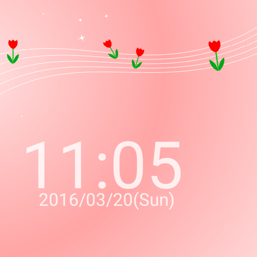 チューリップの花と時計 ライブ壁紙 シンプルな壁紙 Google Play ਤ ਐਪ