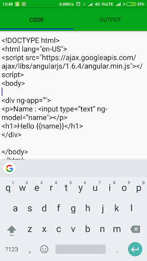 AngularJS Playground Screen 3