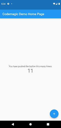 Android application My Codemagic Demo screenshort