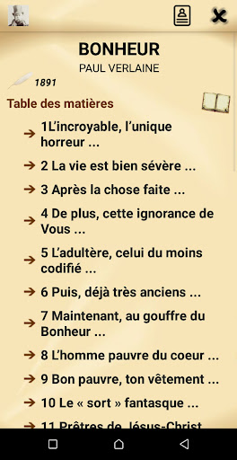 Android application Bonheur - Paul Verlaine screenshort