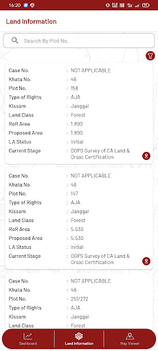 AMNS Land Info Screen 2