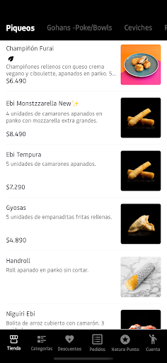 Android application Natura Sushi screenshort