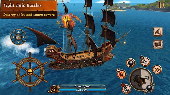 تحميل لعبة Ships of Battle Age of Pirates مهكرة 2023 للاندرويد 1