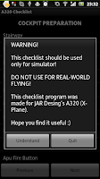 screenshot of Checklist for Airbus A320