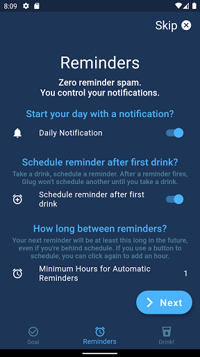 Glug: Drink Water Reminders Screen 2