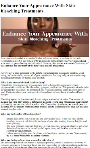 Skin Bleaching Tips Screen 2