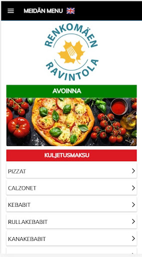 Android application Renkomaen Ravintola screenshort