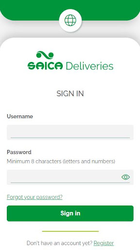 SAICA Deliveries Screen 3