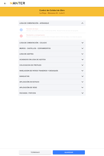 Manter - Control de Calidad Screenshot