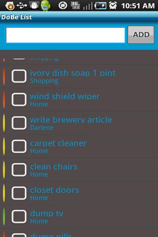 Android application DoBeList screenshort