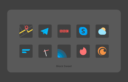 Screenshot of Black Sweet - Icon Pack