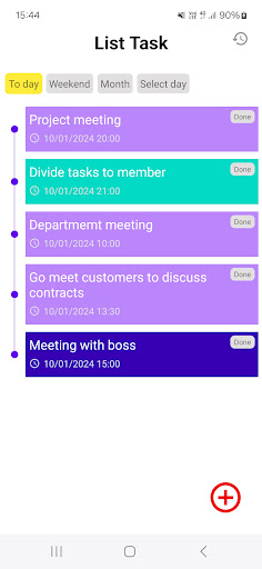 Android application Task Manager screenshort