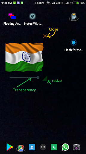 Android application Floating Flag screenshort
