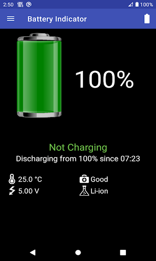 Android application Battery Indicator screenshort