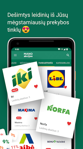 Android application Mano akcijos – sales discounts screenshort