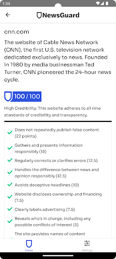 NewsGuard - News Trust Ratings Screen 2