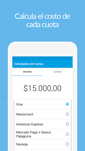 Android application Calculadora Cuotas para MP/ML screenshort