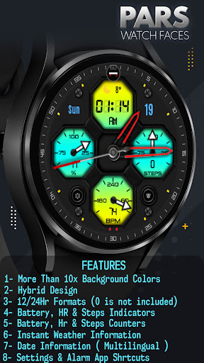 Pars Hitit Hybrid Watch Face Screenshot 1 - AppWisp.com