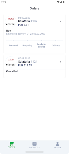 Android application One Food Business screenshort