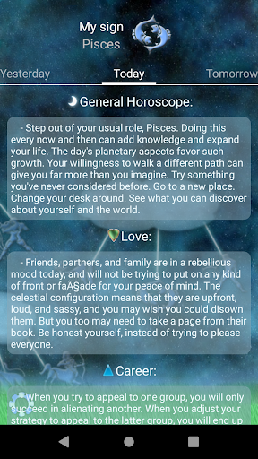 Android application Horoscope for Tomorrow screenshort