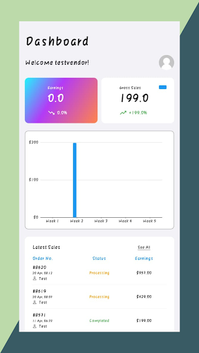 Android application WinWin Vendor screenshort