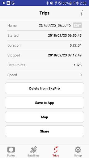 Screenshot of SkyPro GPS Status Tool