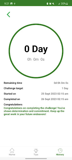 No Fap Goal - Challenge Screen 2