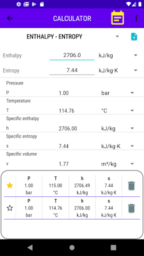 HS-diagram-PRO. Steam property Screen 2
