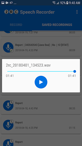 2RC Speech Recorder Screen 3