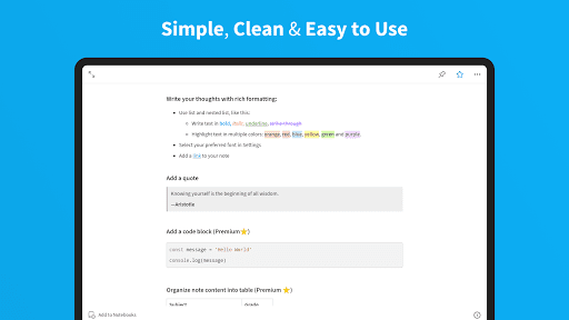 Screenshot of UpNote - notes, diary, journal